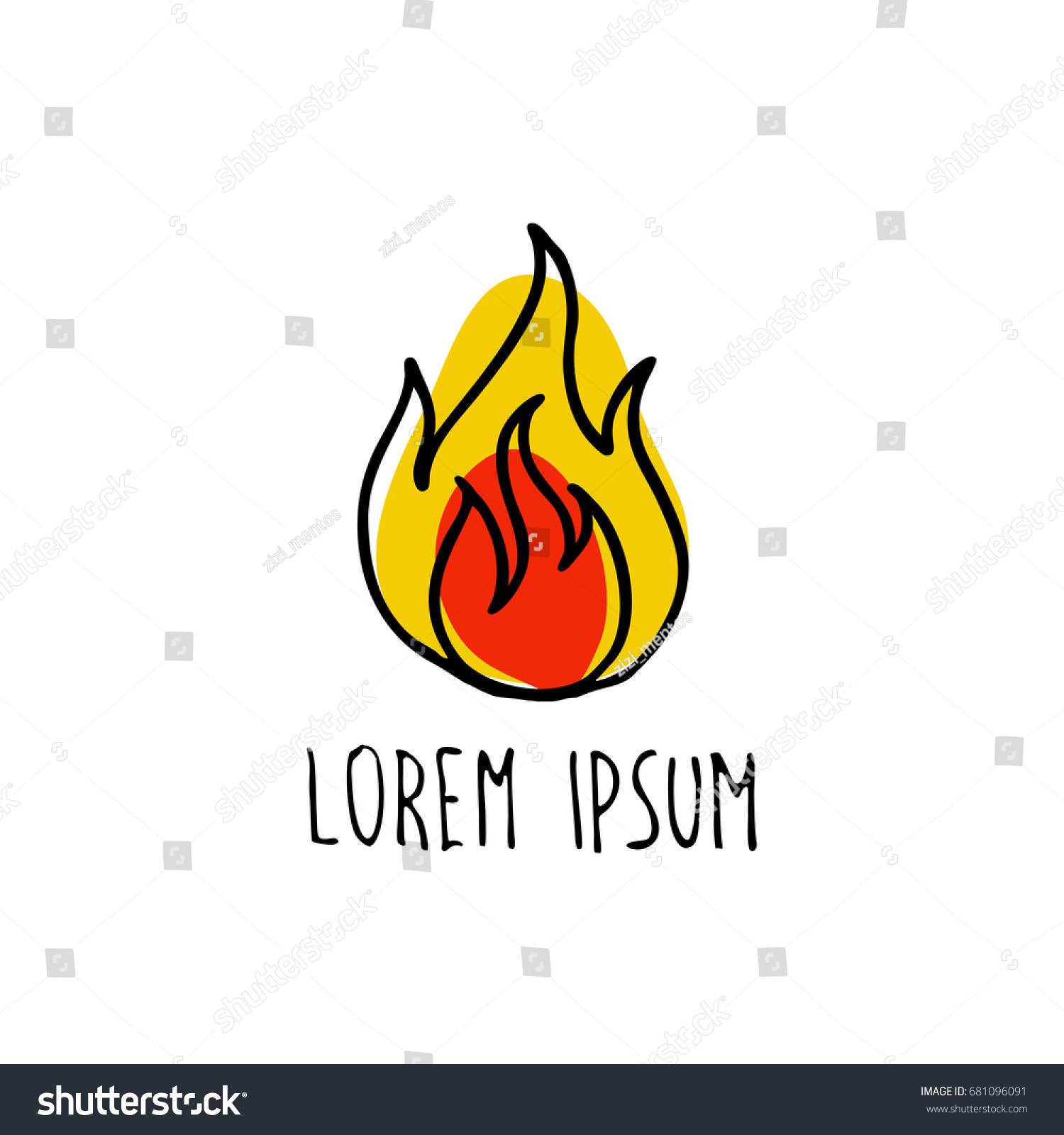 Fire Doodle Icon Stock Vector (Royalty Free) 681096091 | Shutterstock