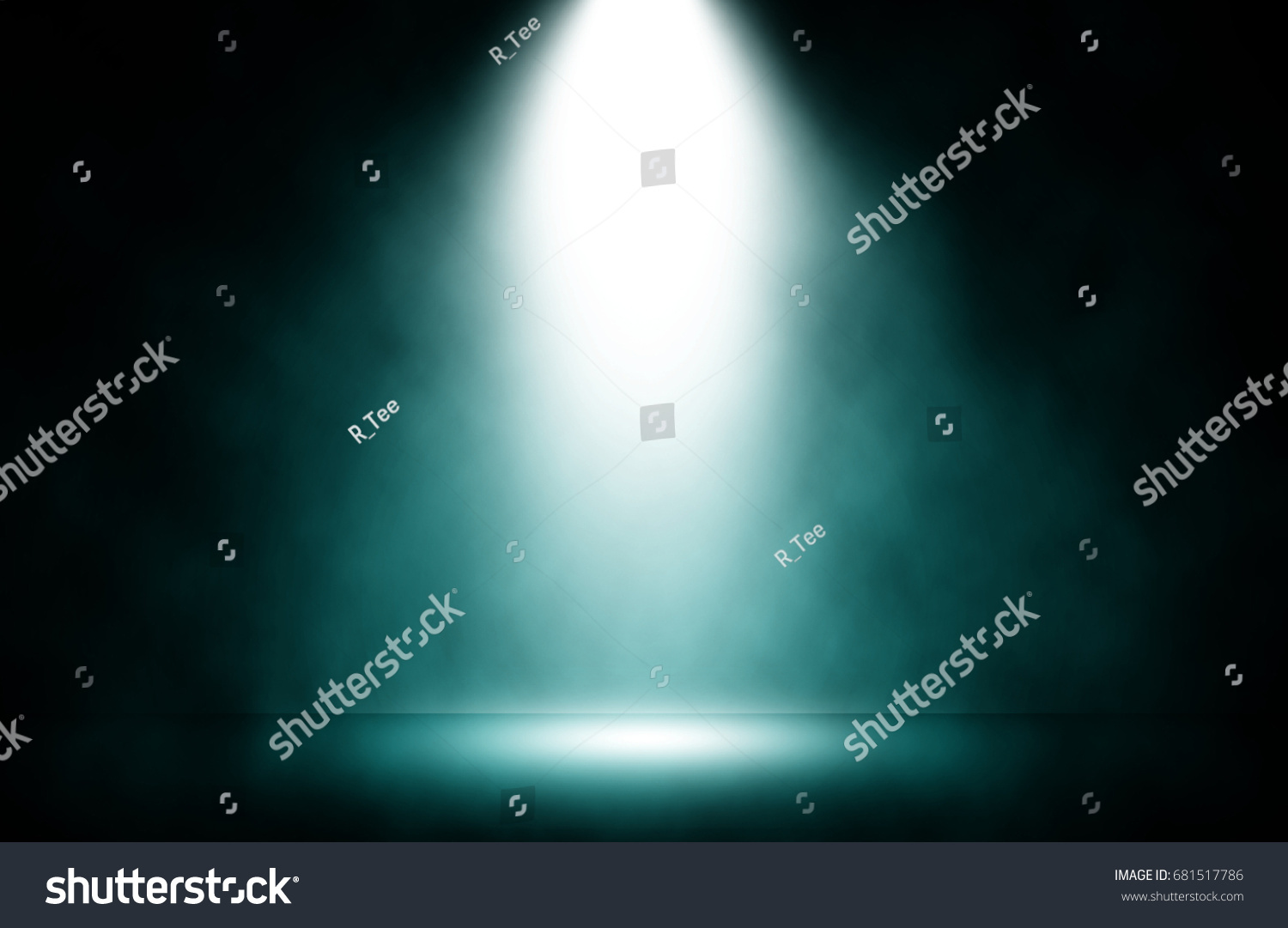 Blue Light Spotlight Smoke Stage Background Stock Illustration 