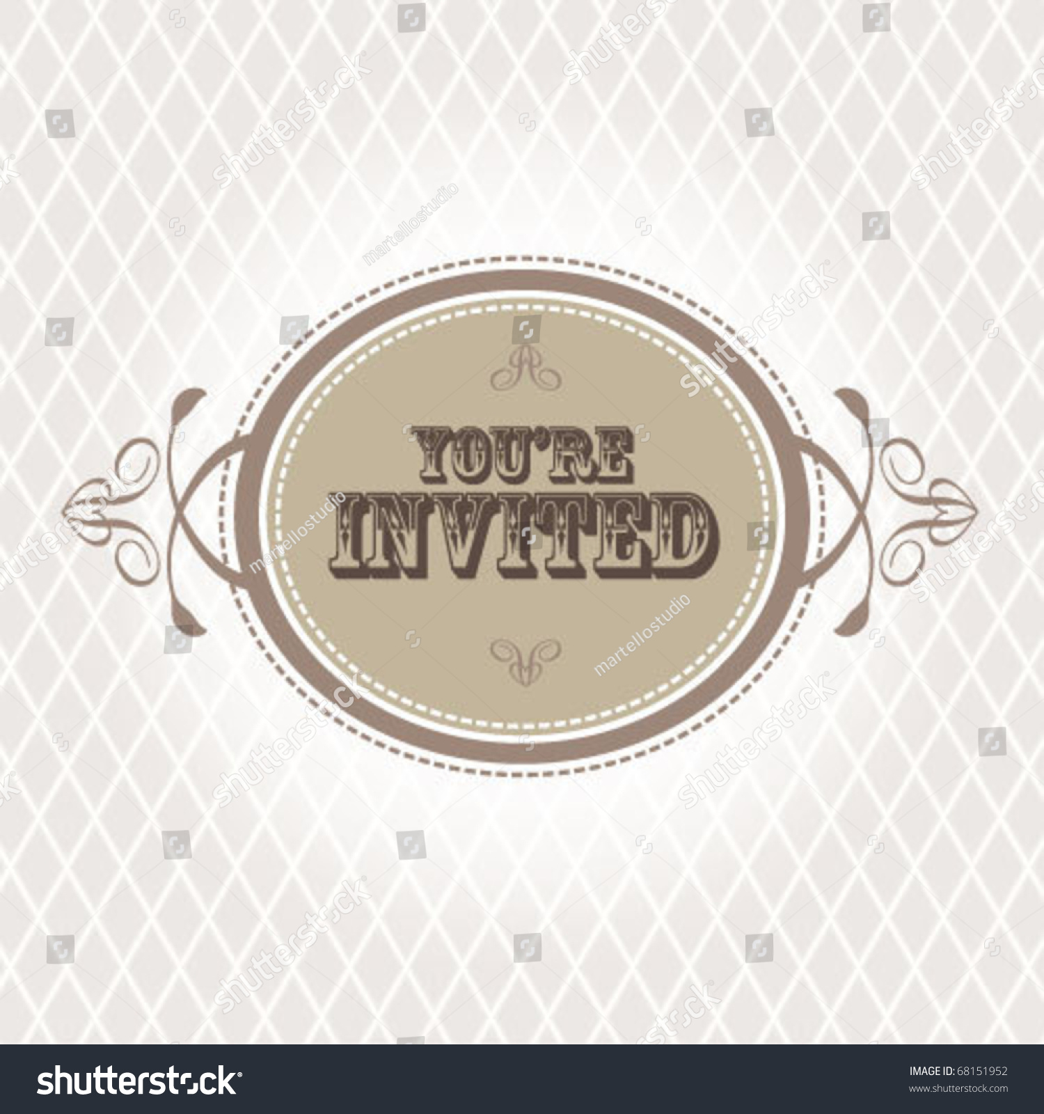 Vector Illustration Youre Invited Invitation Template Stock Vector