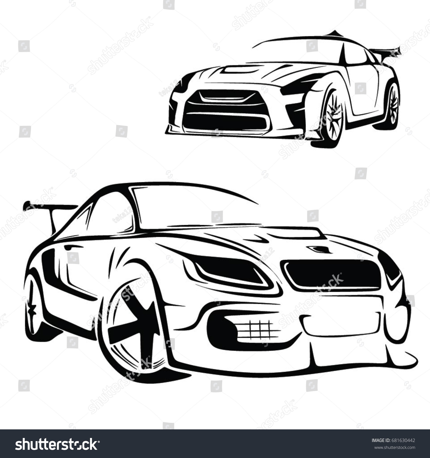 Sport Car Vector Stock Vector (Royalty Free) 681630442 | Shutterstock