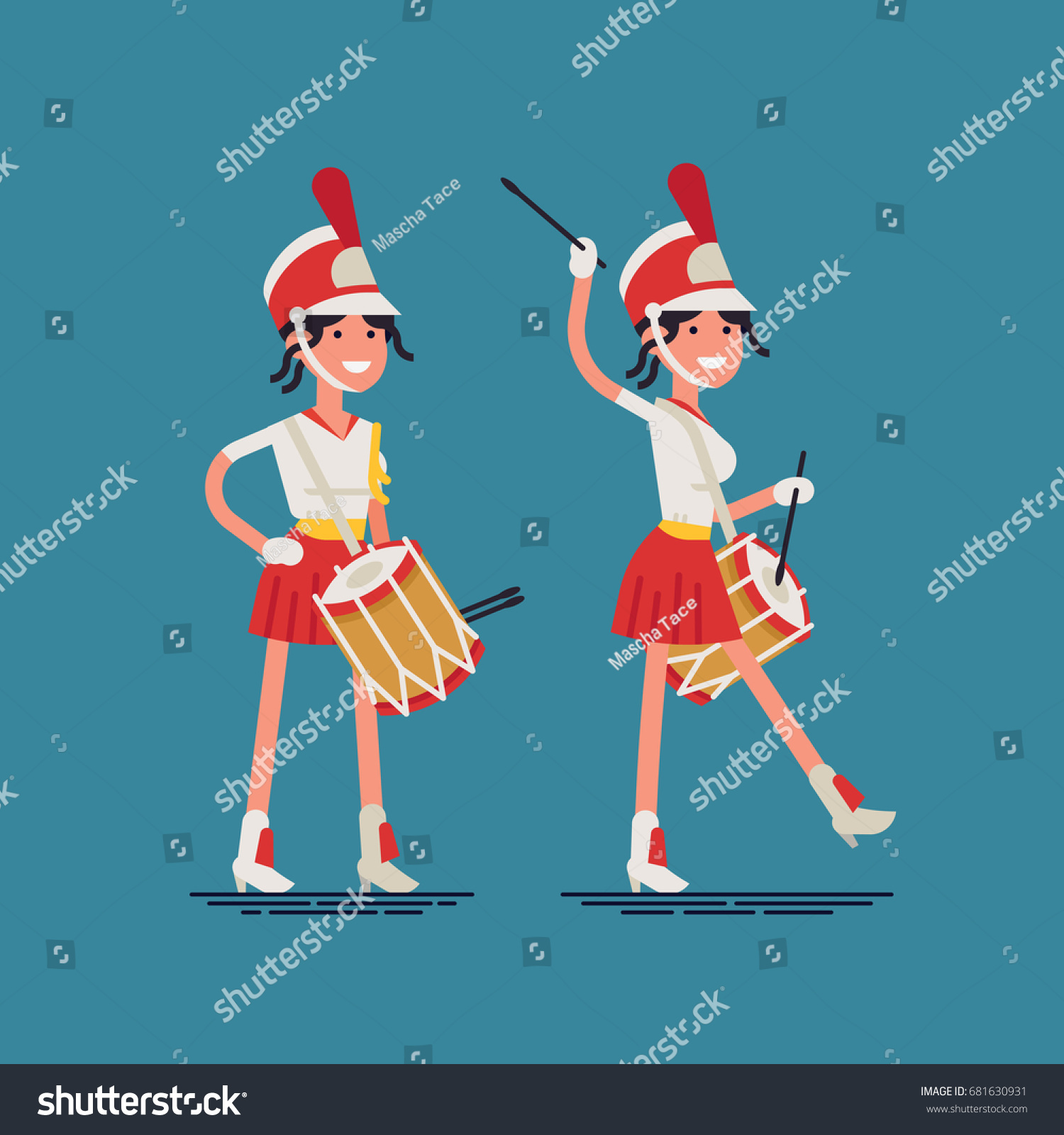 Lovely Vector Character Design On Marching Stock Vector (Royalty Free ...