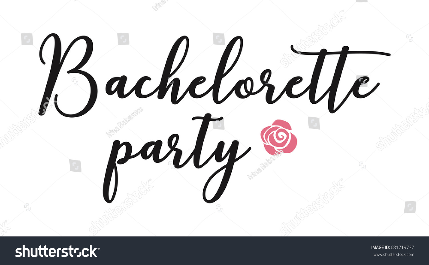 Bachelorette Party Calligraphy Postcard Banner Poster Stock Vector ...
