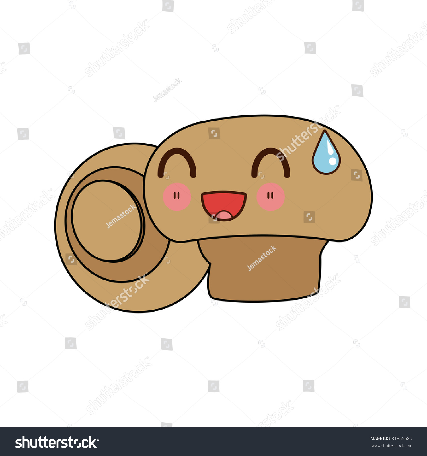 Mushroom Champignon Agriculture Food Cartoon: de (libre de regalías) 681855580 | Shutterstock