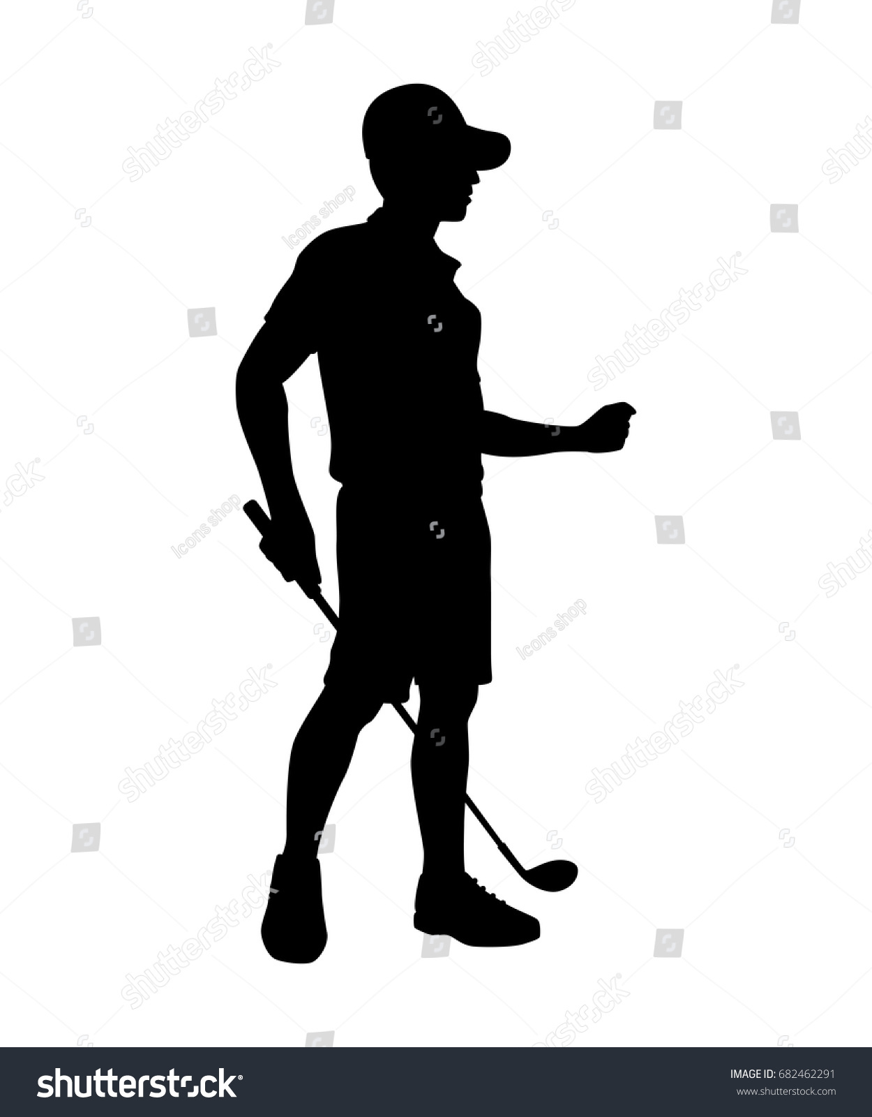 Golf Player Isolated Vector Silhouette Stock Vector (Royalty Free ...