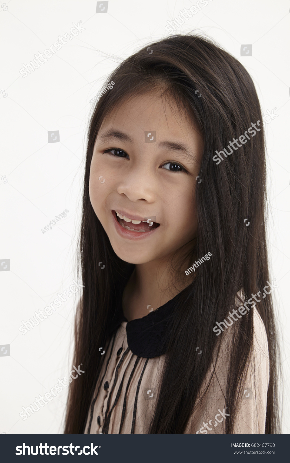 Portrait Malay Little Girl On White Stock Photo 682467790 | Shutterstock