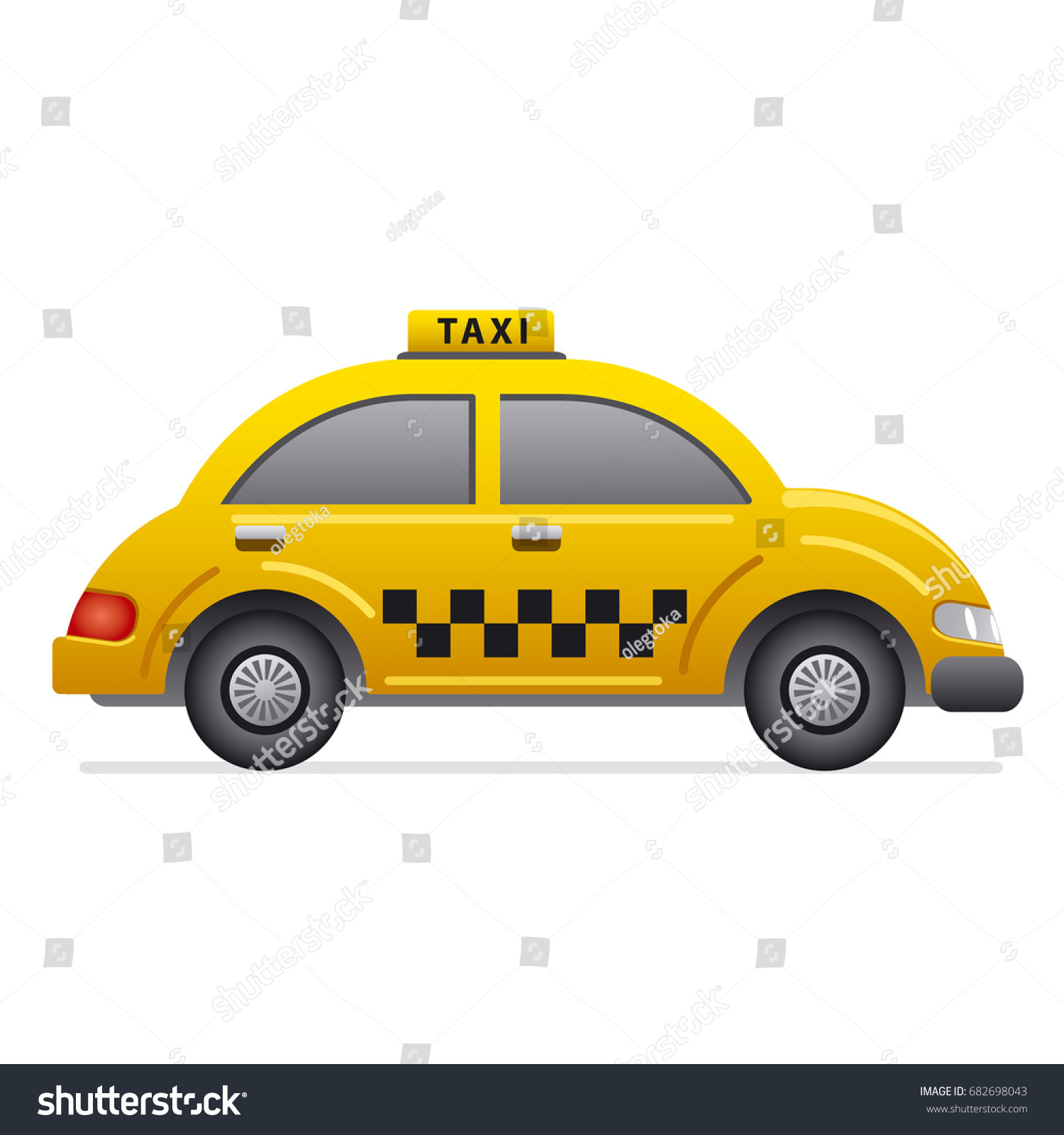 Машина такси сбоку нарисованная