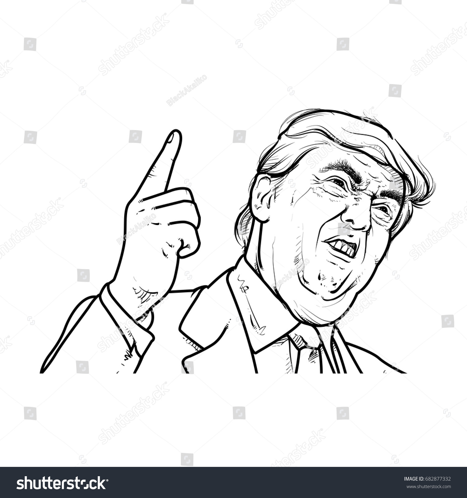 Donald Trump Vector Illustration Hand Draw Stock Vector (Royalty Free ...