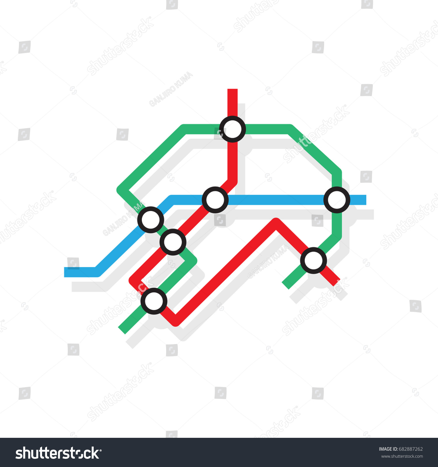 Subway Map Vector Isolate On White Stock Vector (Royalty Free ...