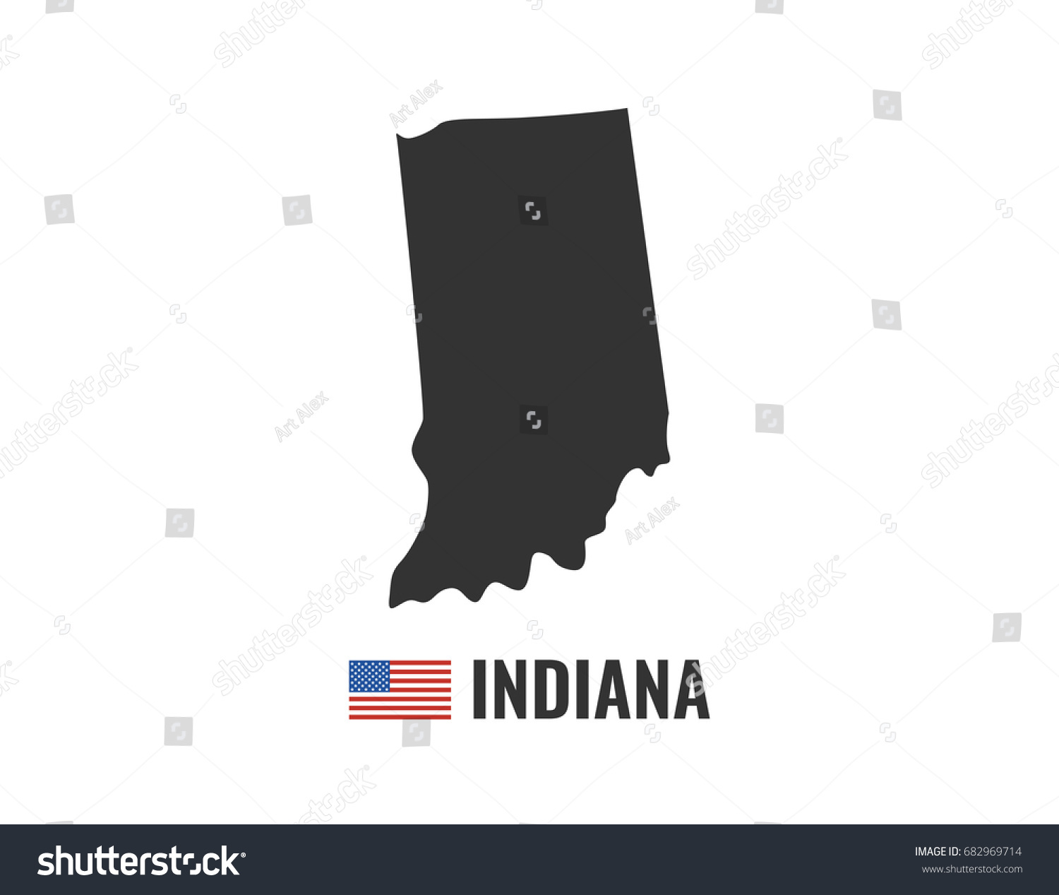 Indiana Map Isolated On White Background Stock Vector (Royalty Free ...