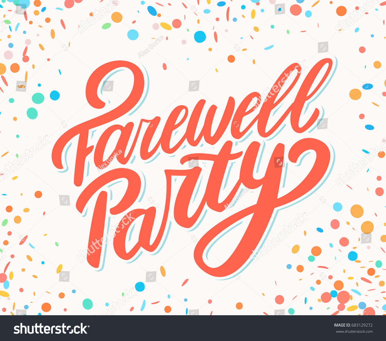 Farewell Party Banner: เวกเตอร์สต็อก (ปลอดค่าลิขสิทธิ์) 683129272