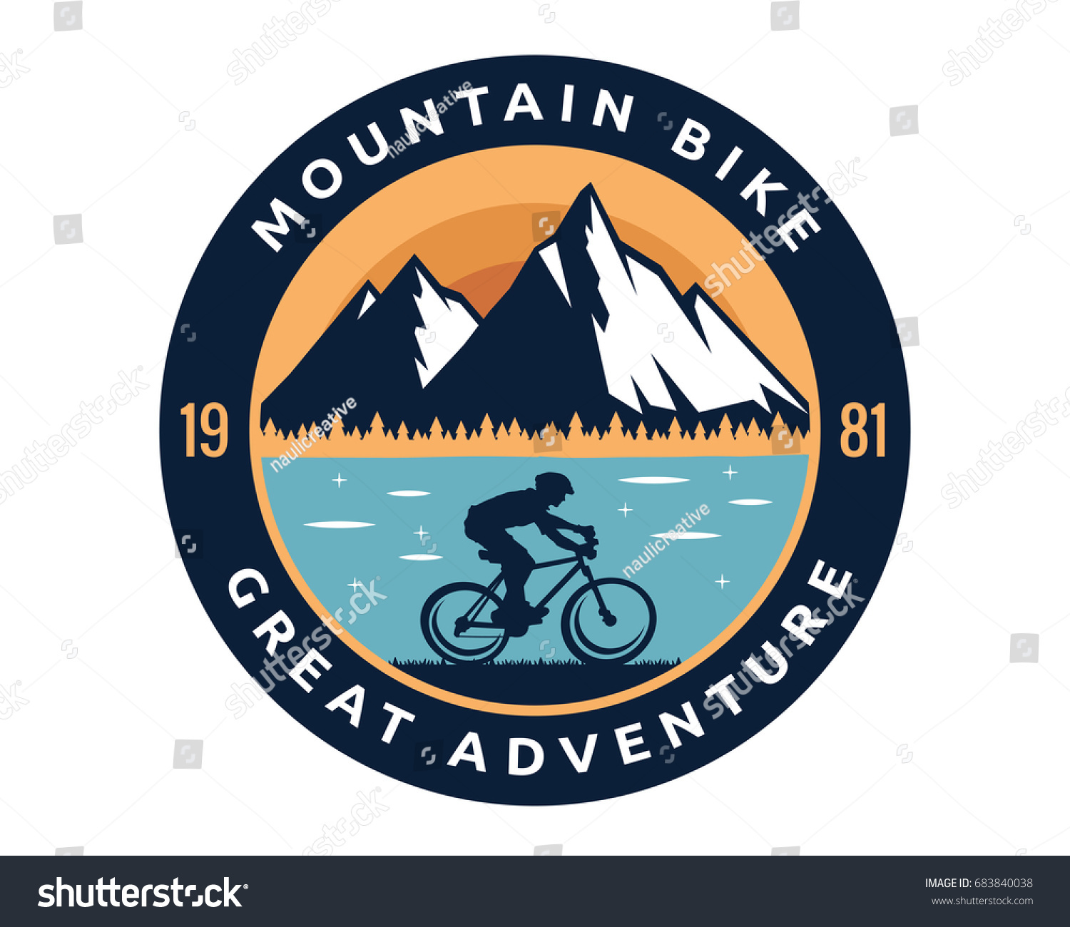 Modern Downhill Bike Logo Badge Illustration Stock Vector (Royalty Free ...