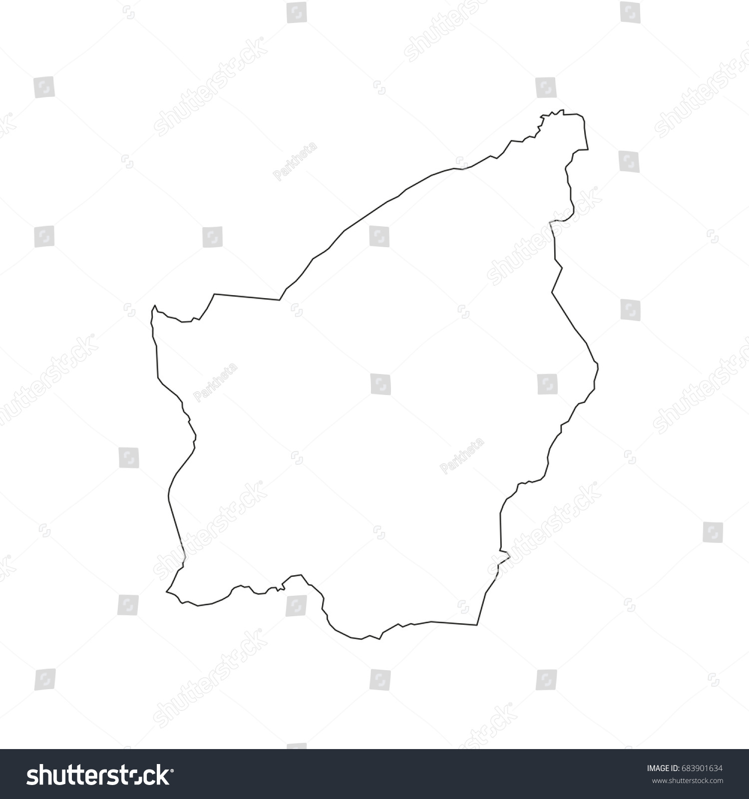 San Marino Map Outline On White Stock Vector (Royalty Free) 683901634 ...