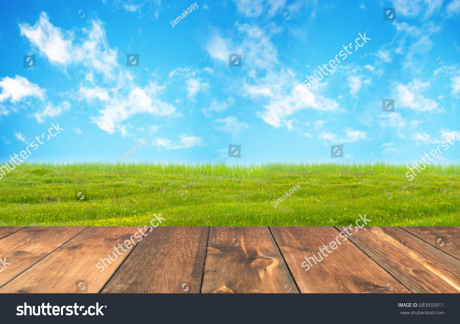 Empty Wooden Table Landscape Background Stock Photo 683933911 ...