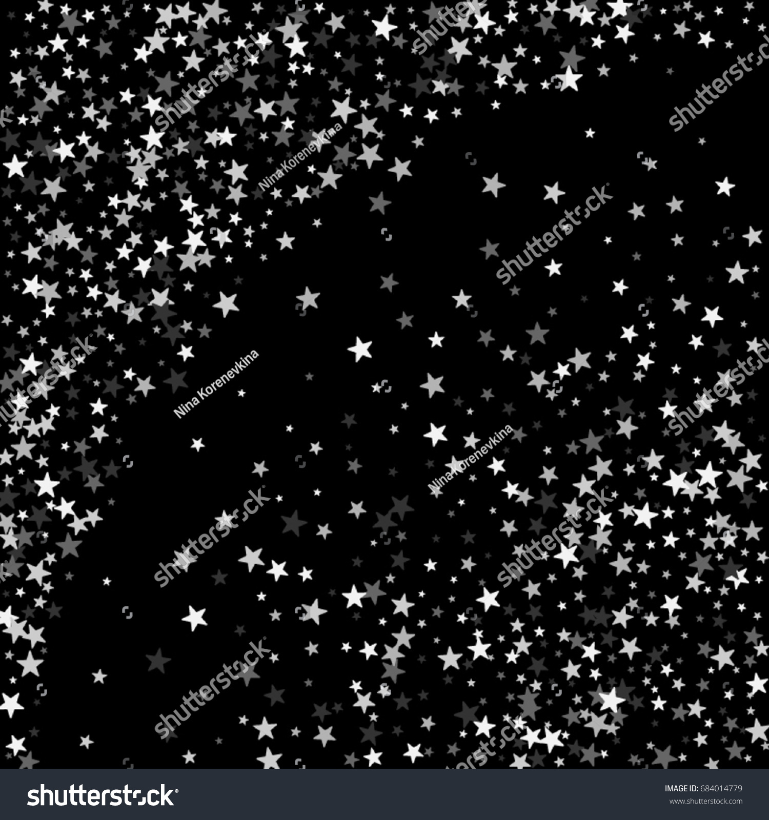 Silver Stars On Black Background Abstract Stock Vector (Royalty Free ...