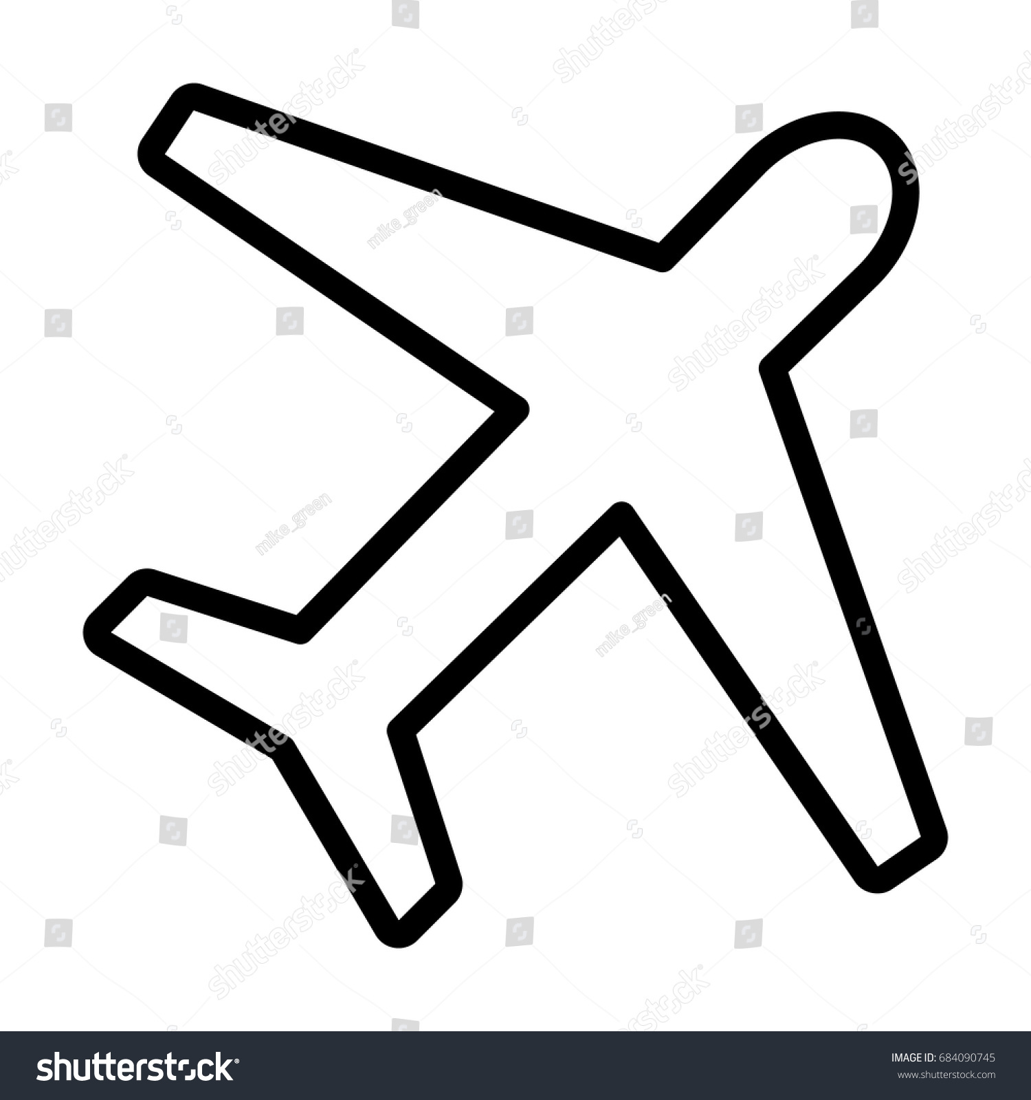 Airplane Line Icon Plane Symbol Outline Stock Vector (Royalty Free ...