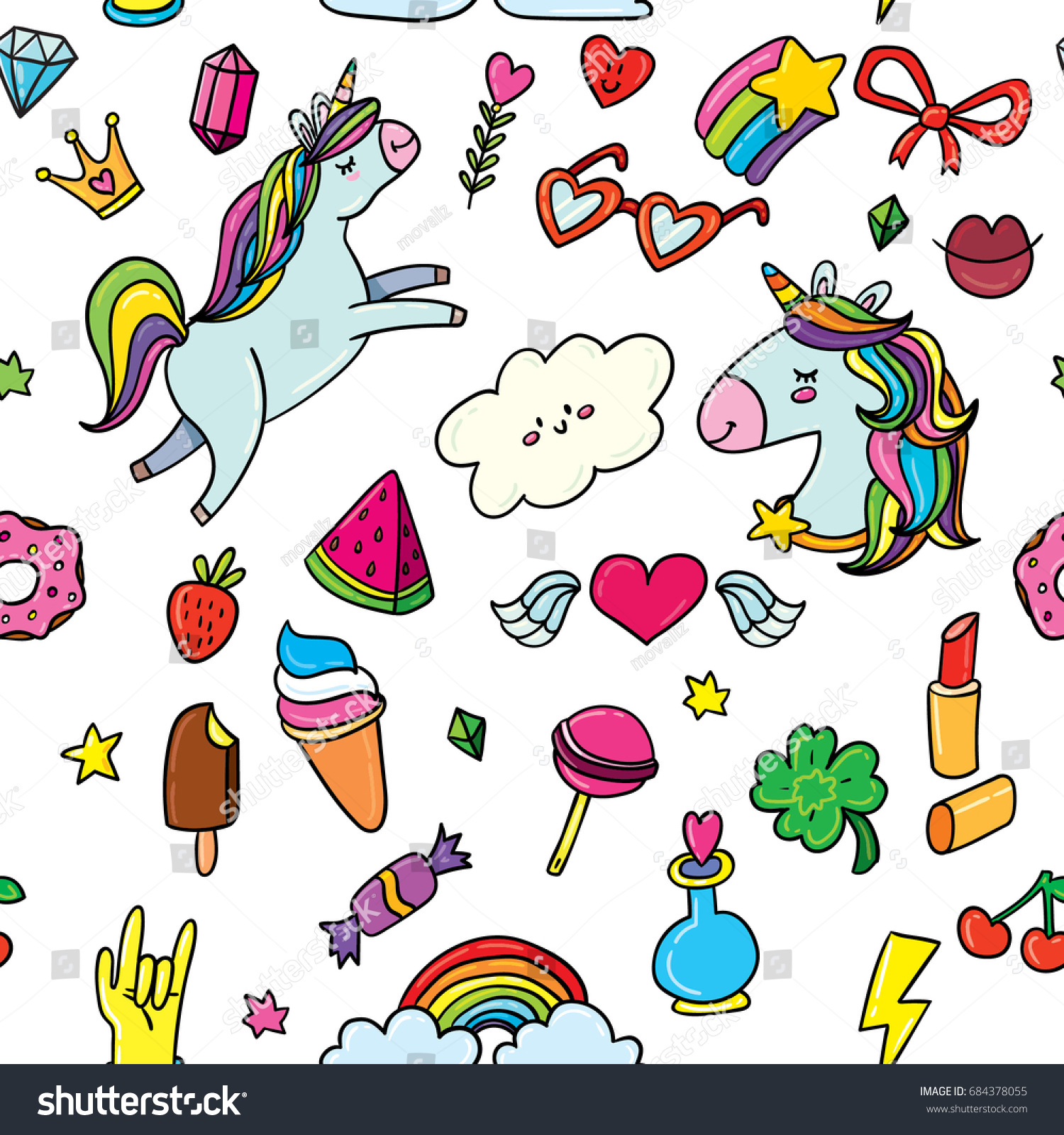 Vector Seamless Pattern Background Animals Characters Stock Vector ...