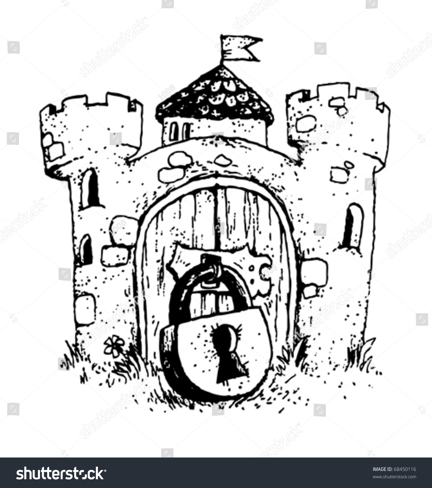 Ворота замка с замком для детей
