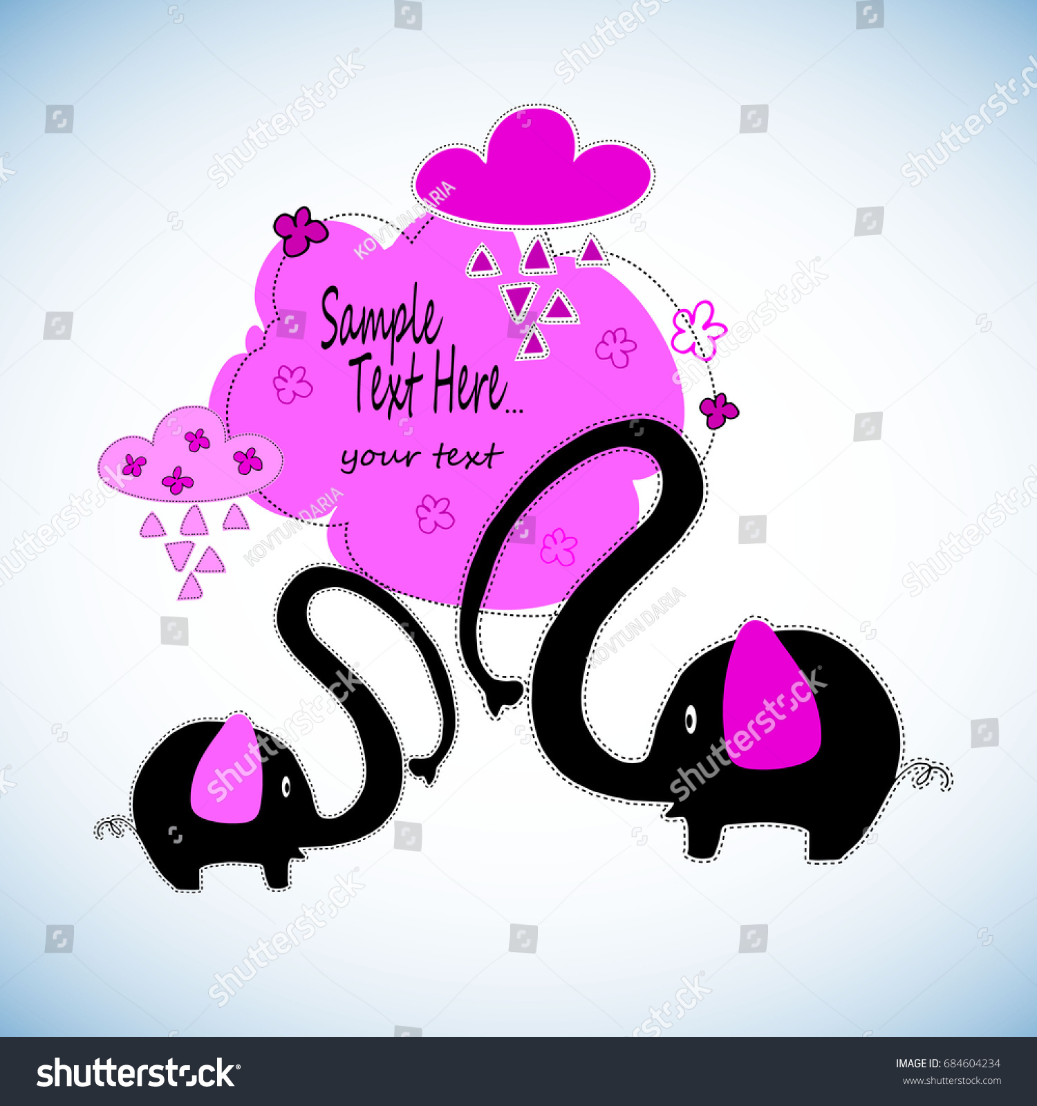 Cute Elephant Vector Set Stock Vector (Royalty Free) 684604234 ...