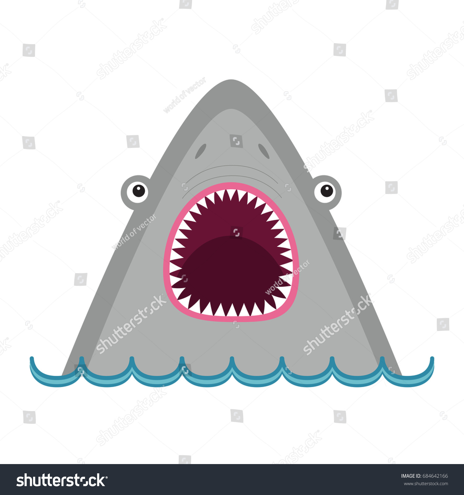 Shark Head Face Big Open Mouth Stock Illustration 684642166 | Shutterstock