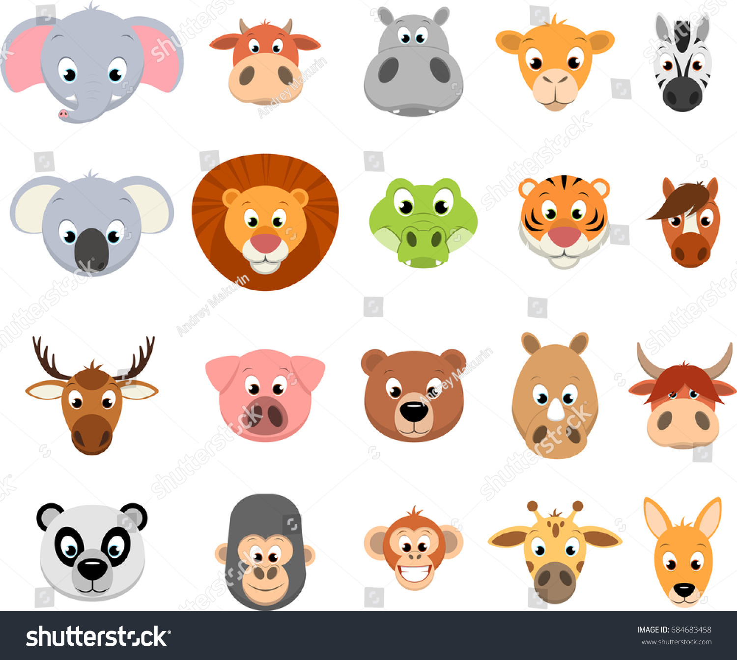 Vector Illustration Vector Set Funny Exotic Stock Vector (Royalty Free ...