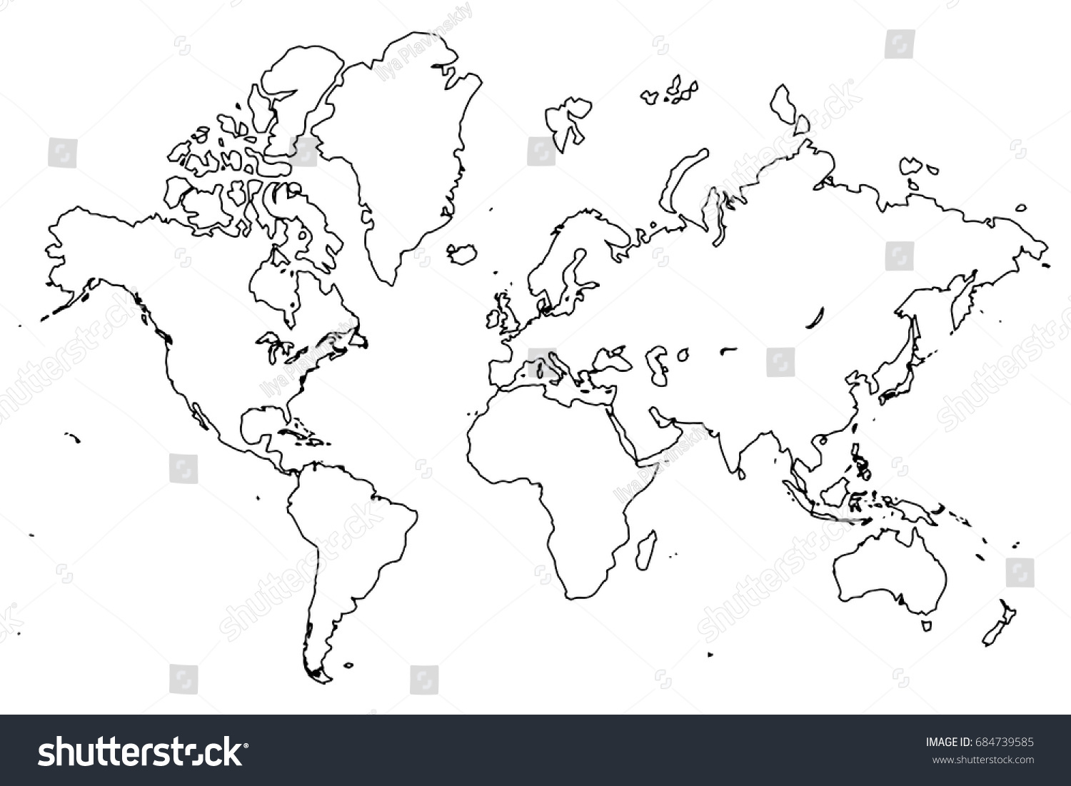 World Map Isolated Best Popular World Stock Vector (Royalty Free ...