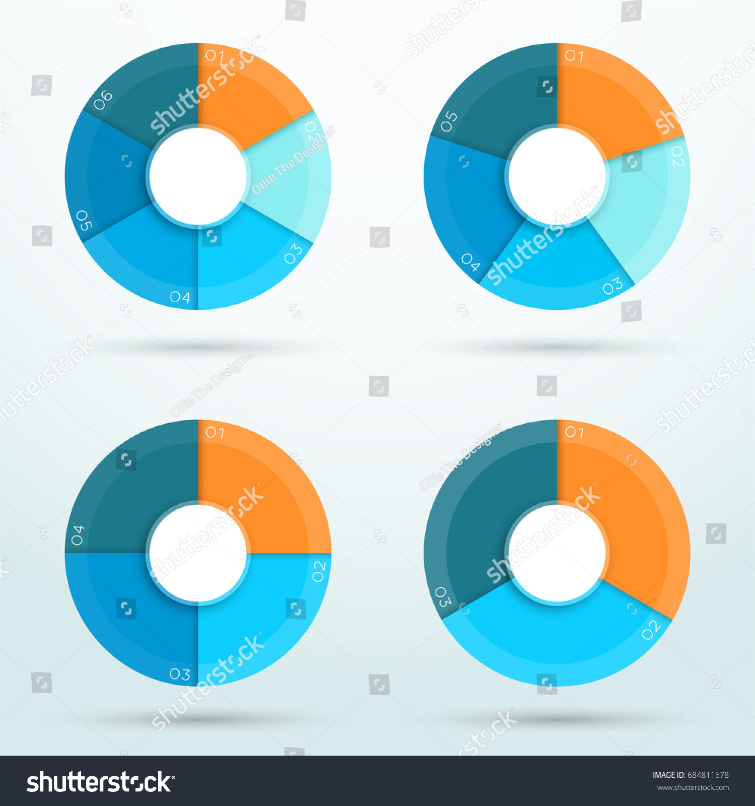 Infographic Segments Cycle Around Centre Circle Stock Vector (Royalty ...