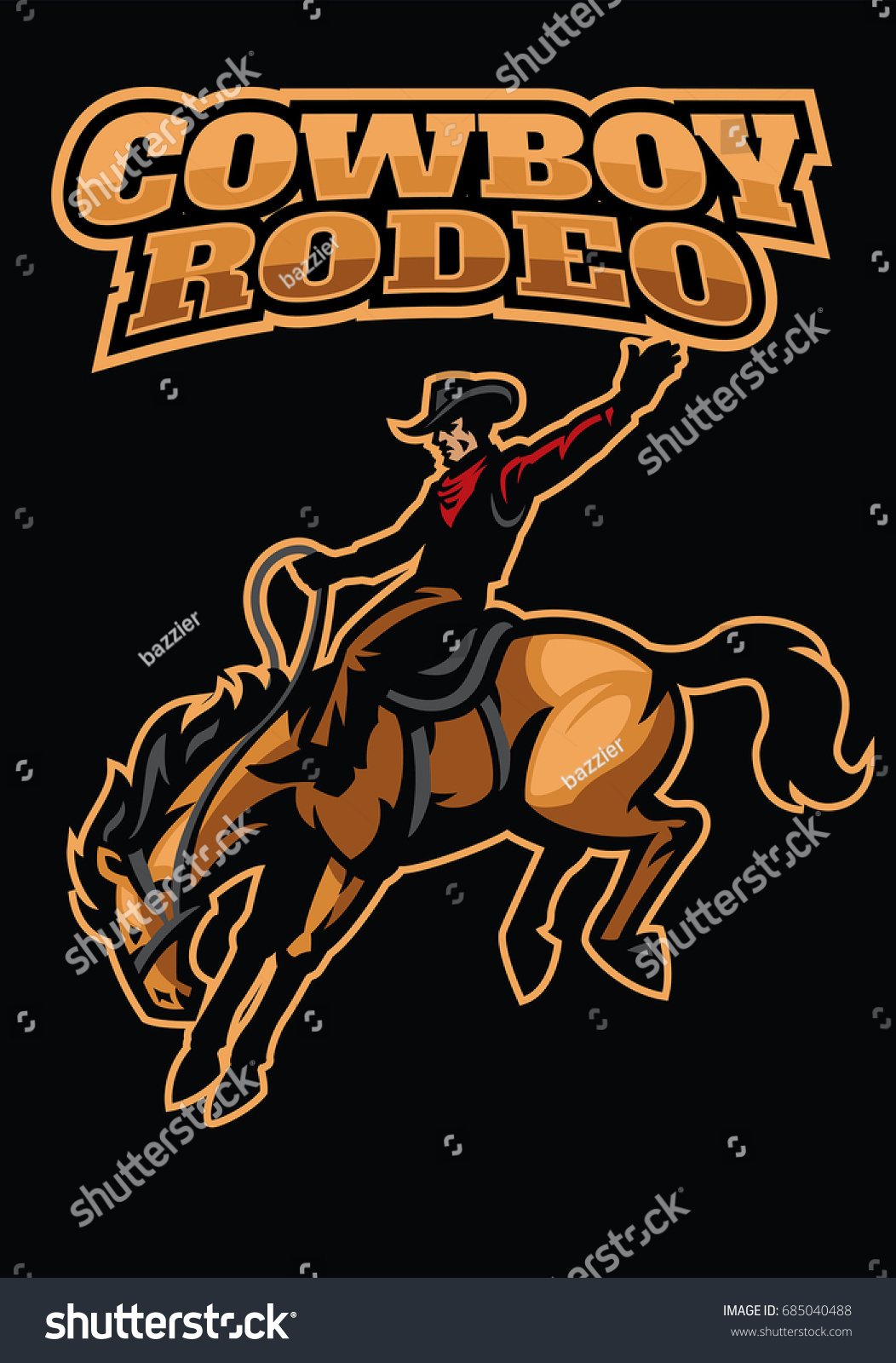 Cowboy Rodeo Stock Vector (Royalty Free) 685040488 | Shutterstock