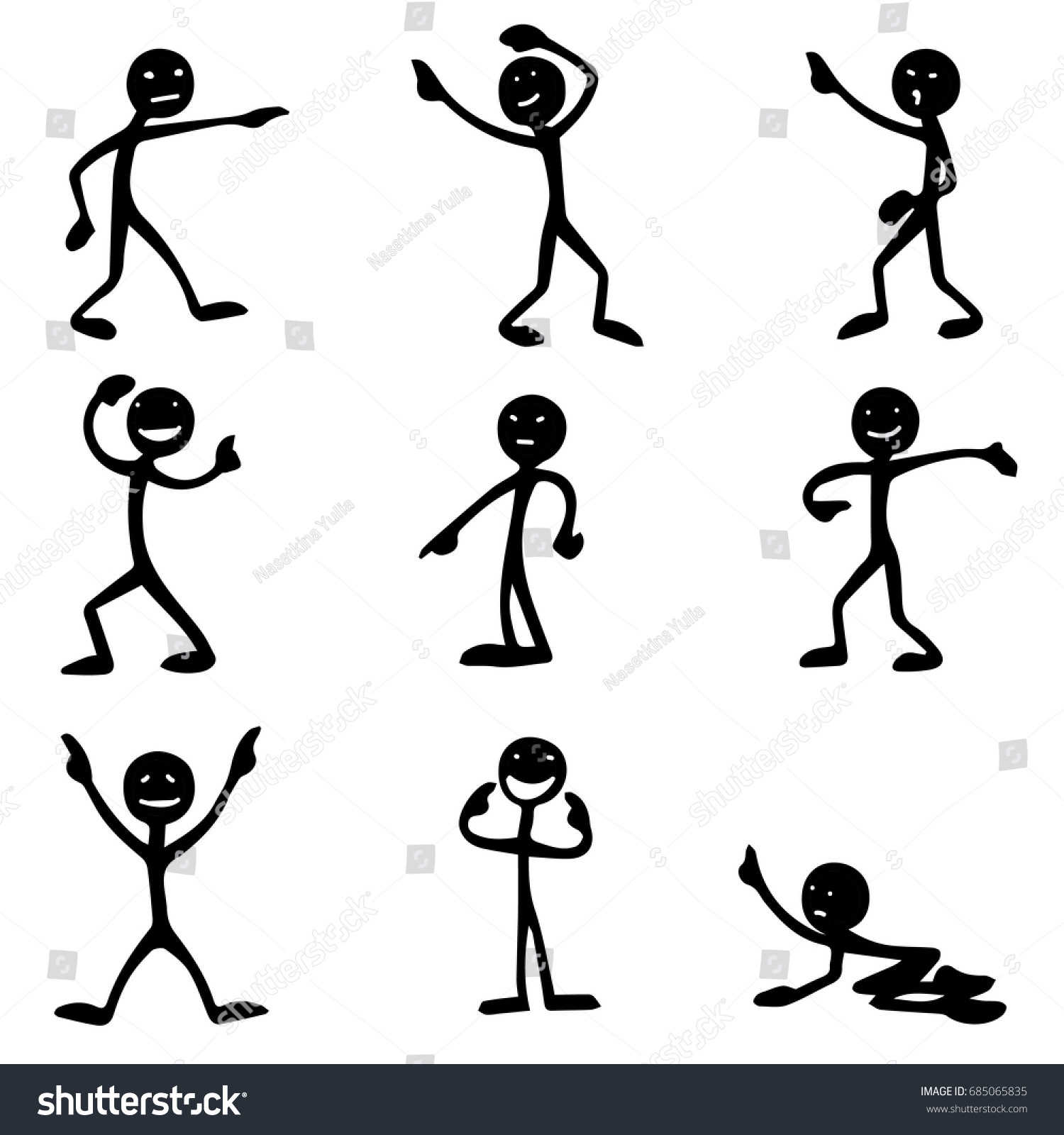 Different Stick Figure Different Pose Stock Vector (Royalty Free ...