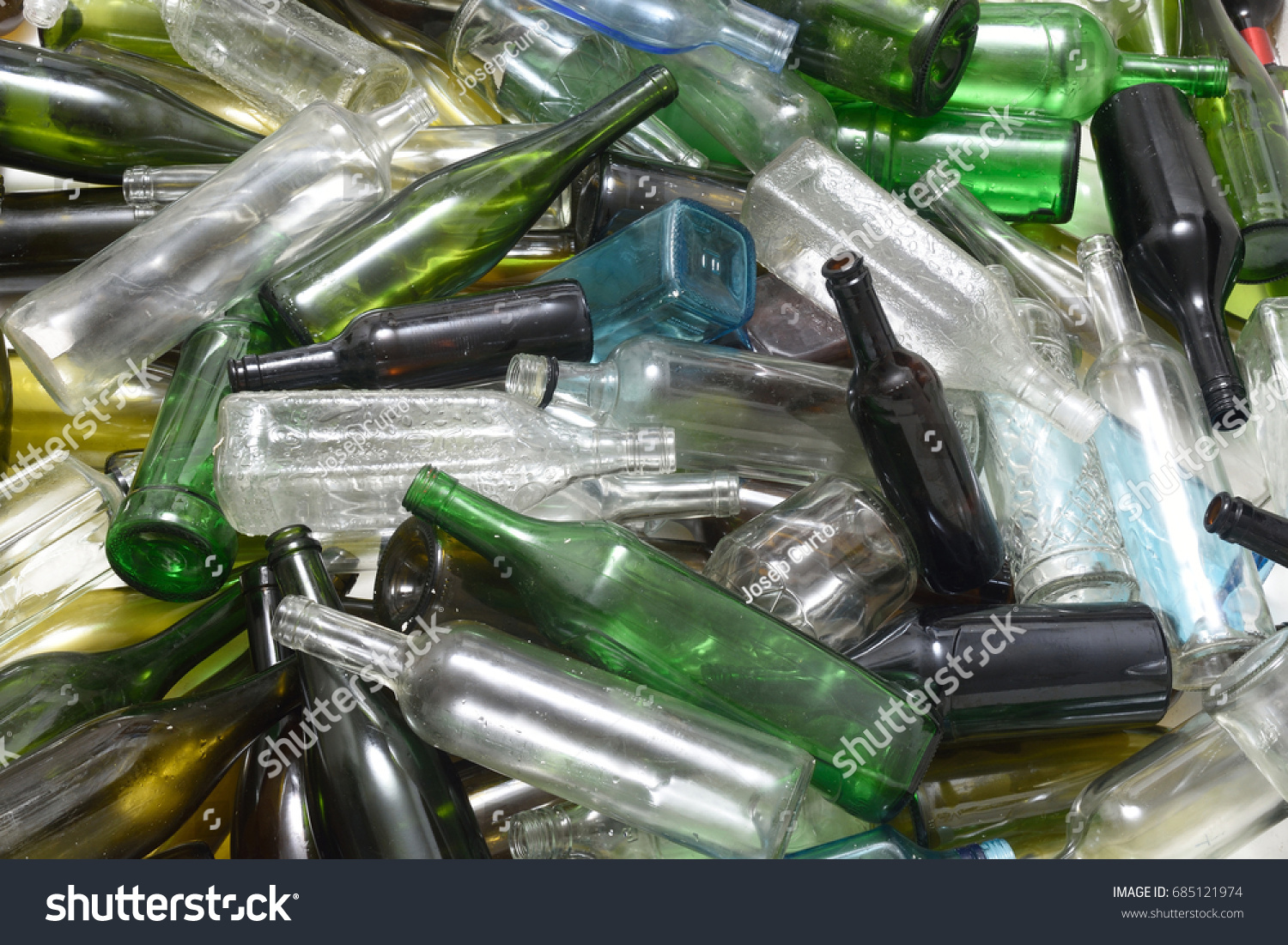 Glass Bottles Inside Glass Recycling Container Stock Photo 685121974 ...