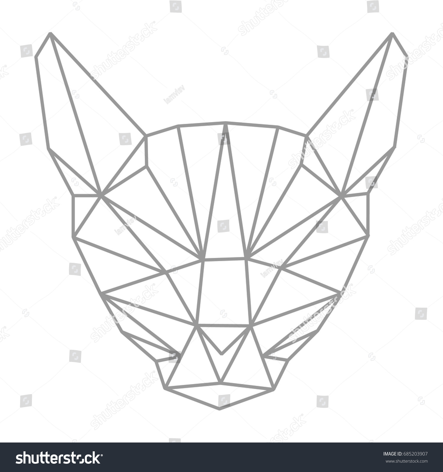 Геометрическая кошка эскиз
