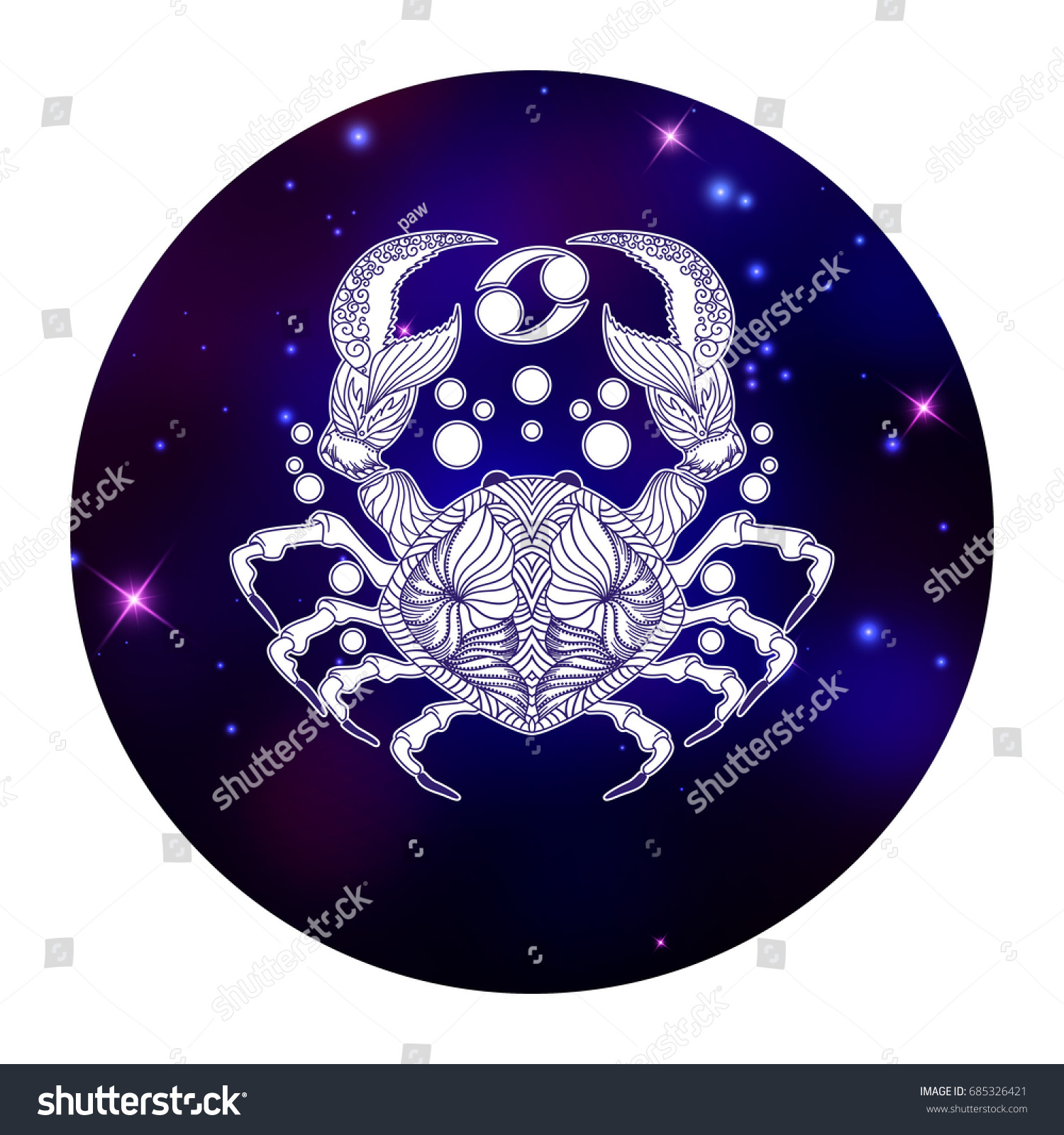 Cancer Zodiac Sign Horoscope Symbol Vector Stock Vector (Royalty Free ...