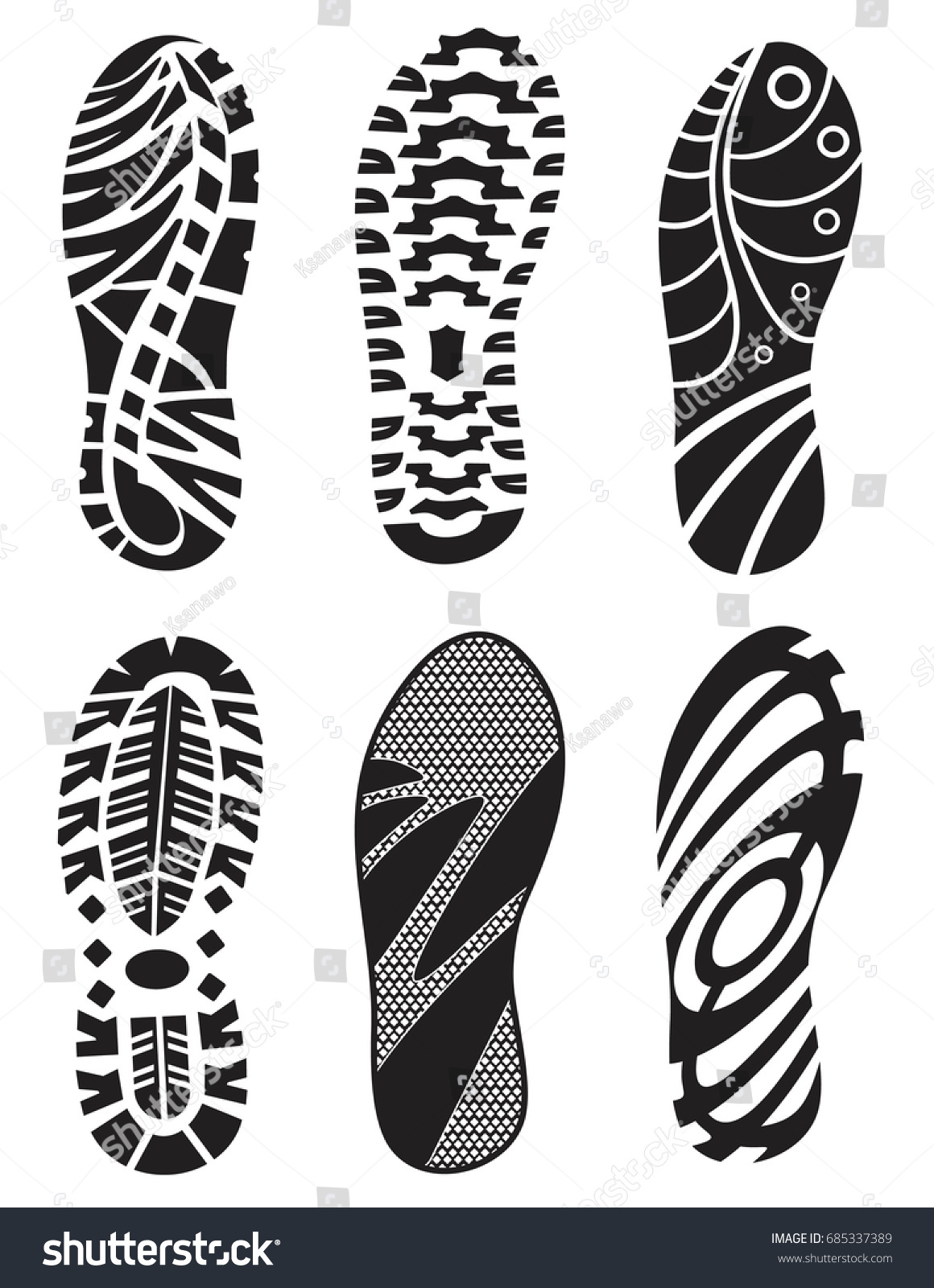 Set Footprint Sport Shoes Stock Vector Stock Vector (Royalty Free ...