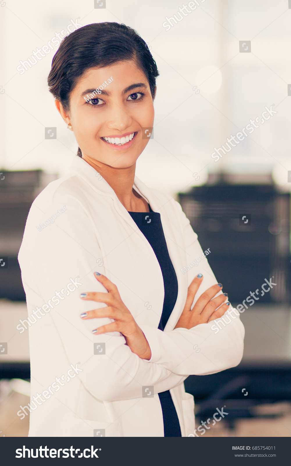 Smiling Asian Business Woman Conference Room Stock Photo 685754011 ...