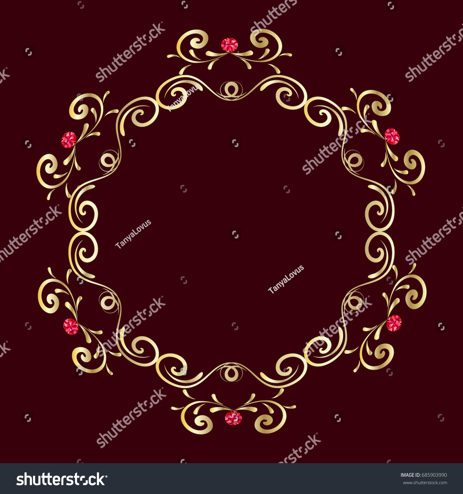 Gold Frame Vector Diamond Gemstone Stock Vector (Royalty Free ...