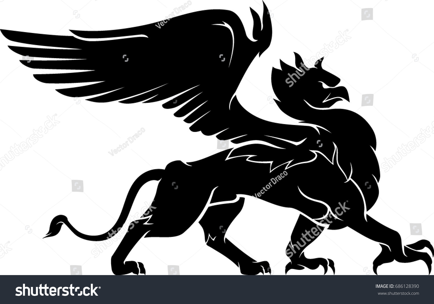 Griffin Pride Silhouette Stock Vector (Royalty Free) 686128390 ...