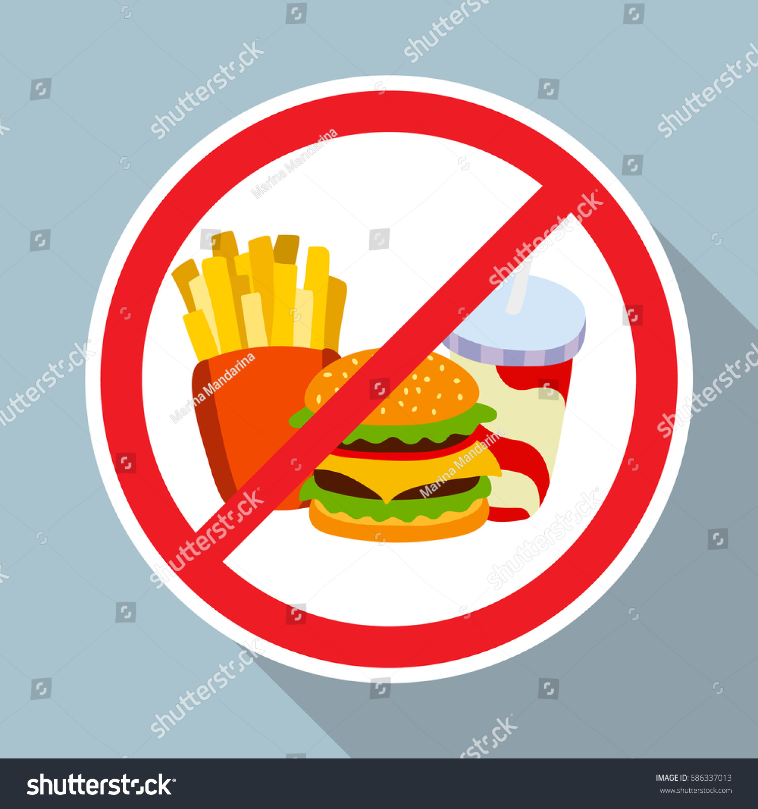 No Hamburger French Fries Soft Drink Stock Vector (Royalty Free ...