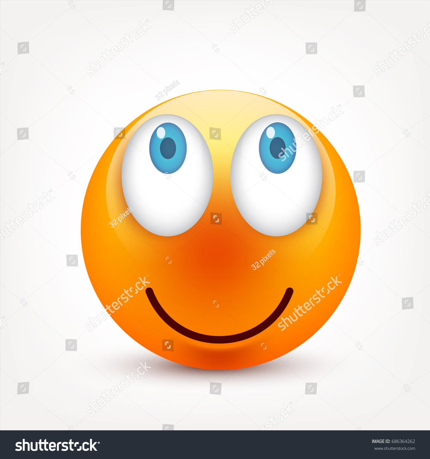 Smiley Blue Eyesemoticon Set Yellow Face Stock Vector (Royalty Free ...