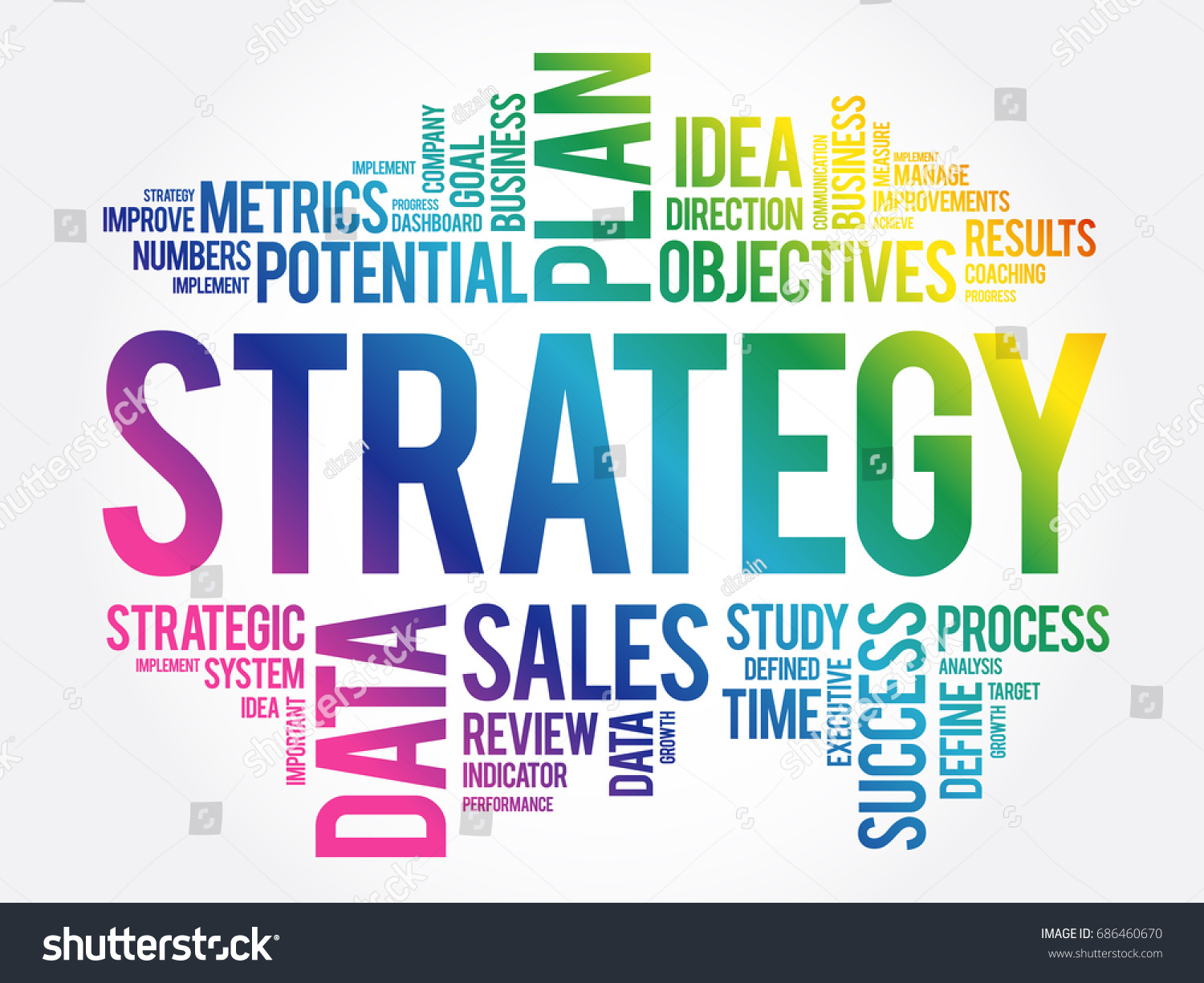 Strategy Word Cloud Collage Business Concept Stock Vector (Royalty Free ...