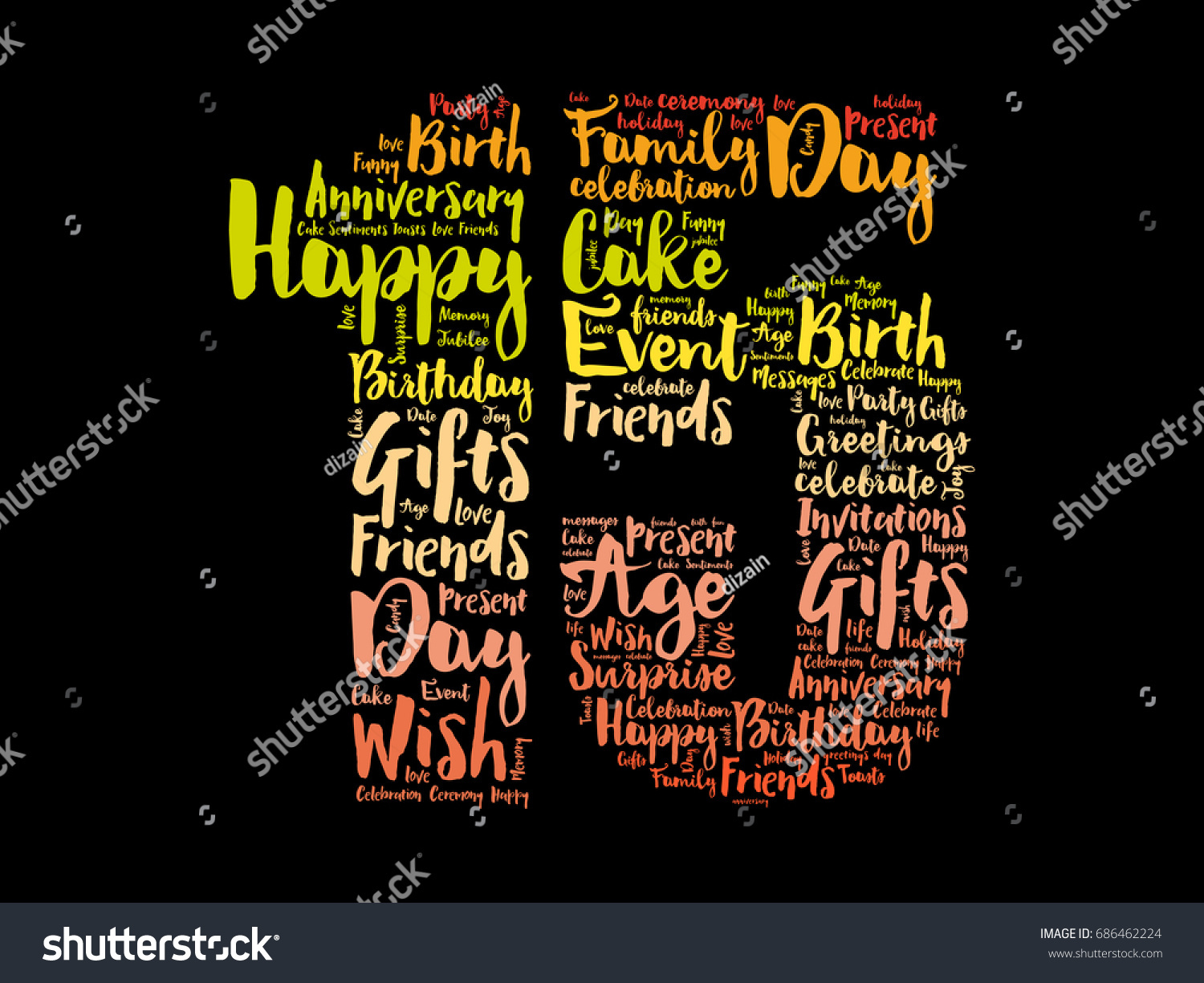 Happy 15th Birthday Word Cloud Collage Stock Vector (Royalty Free ...