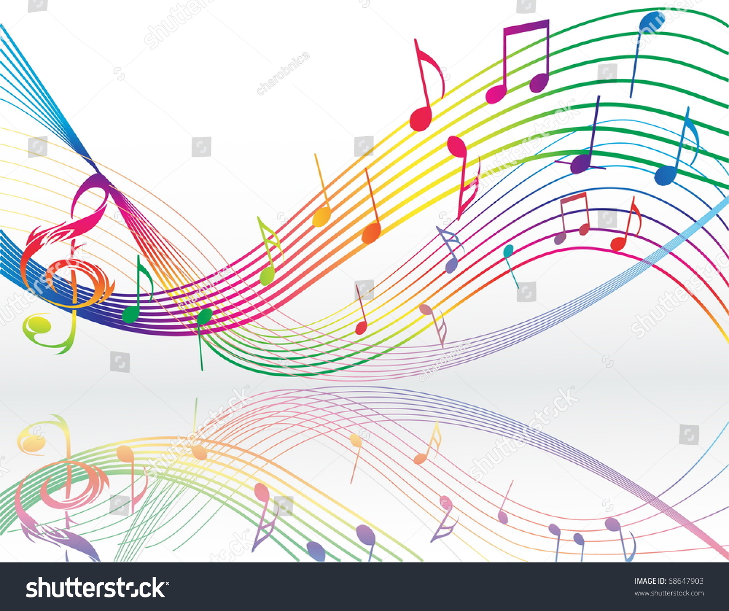 Background Music Notes Stock Vector (royalty Free) 68647903 