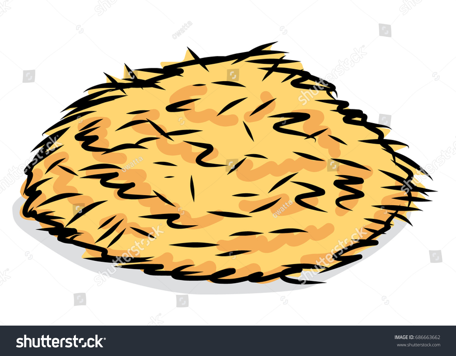 cartoon pile of hay clipart