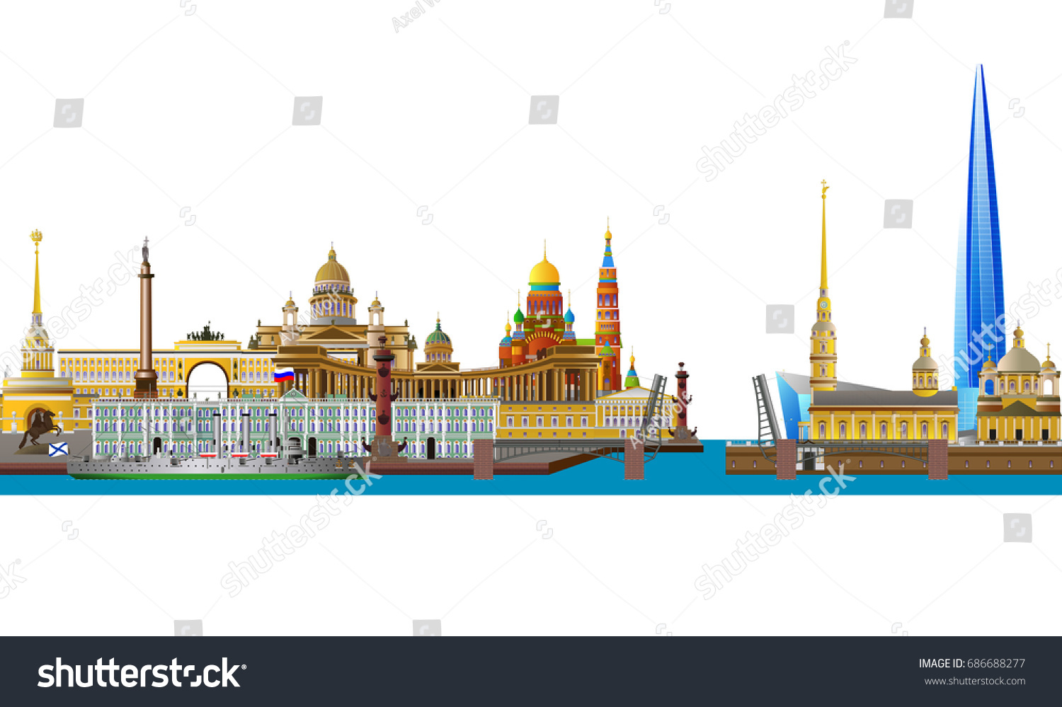 Панорама Санкт-Петербурга вектор
