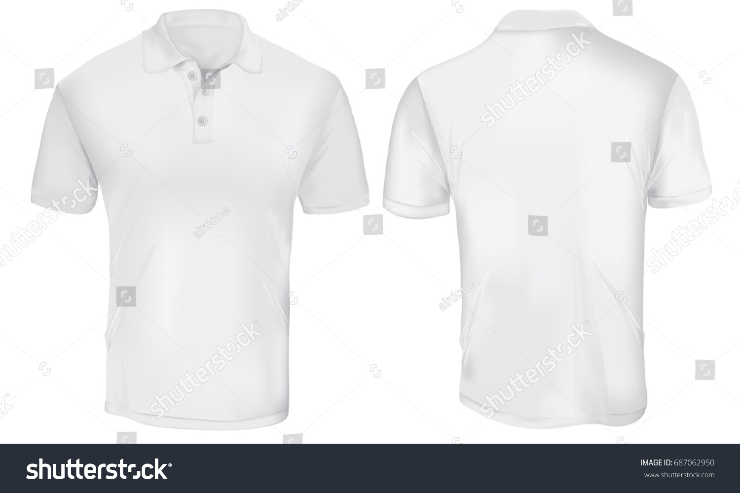 Vector Illustration Blank White Polo Tshirt Stock Vector (Royalty Free ...