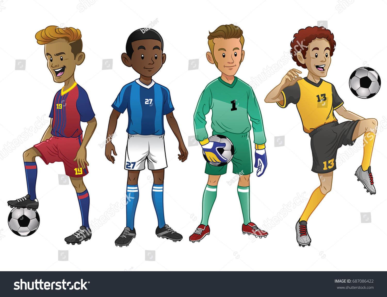 set-young-soccer-players-stock-vector-royalty-free-687086422