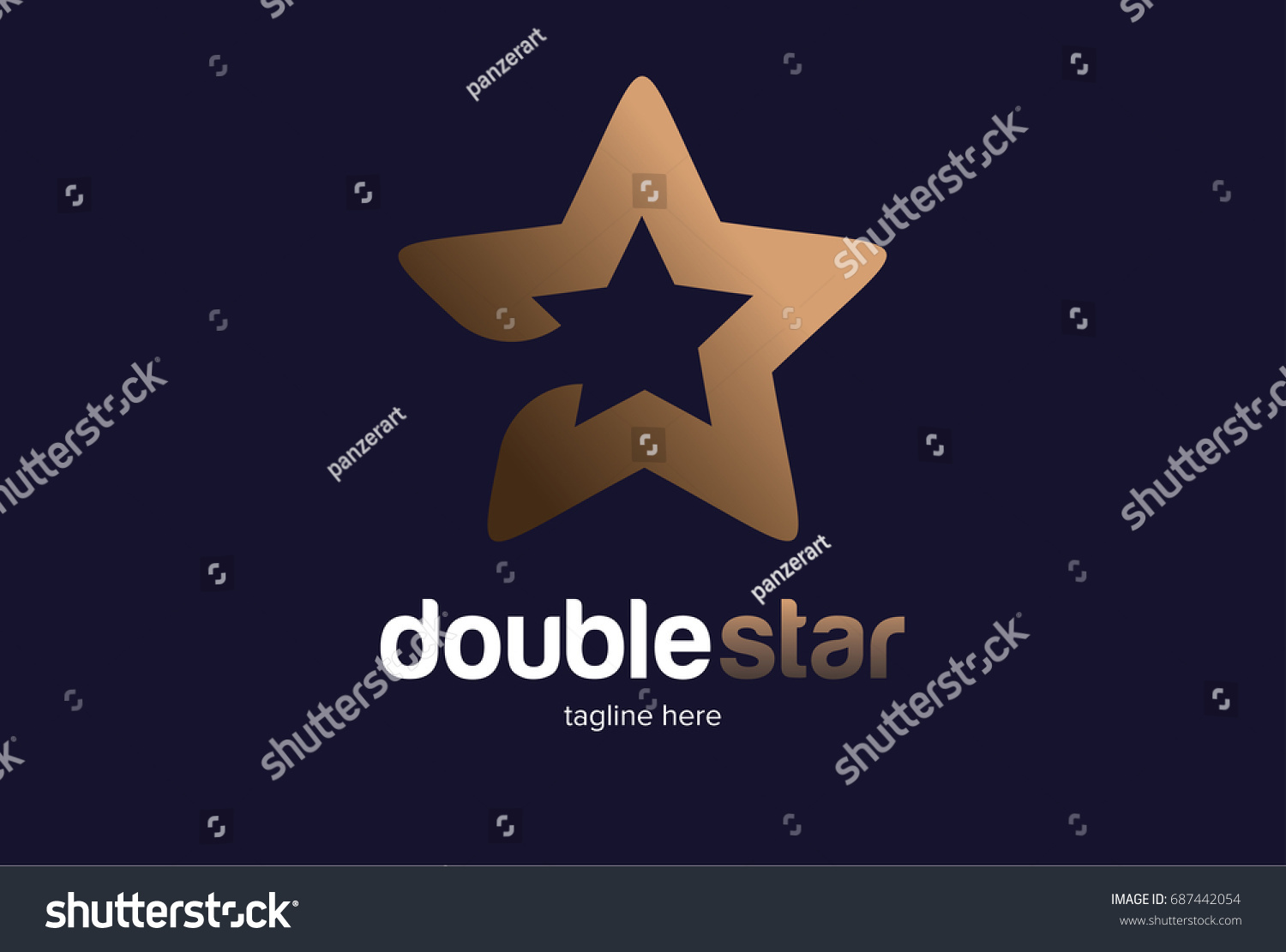 Double Star Logo Template Design Vector Stock Vector (Royalty Free ...