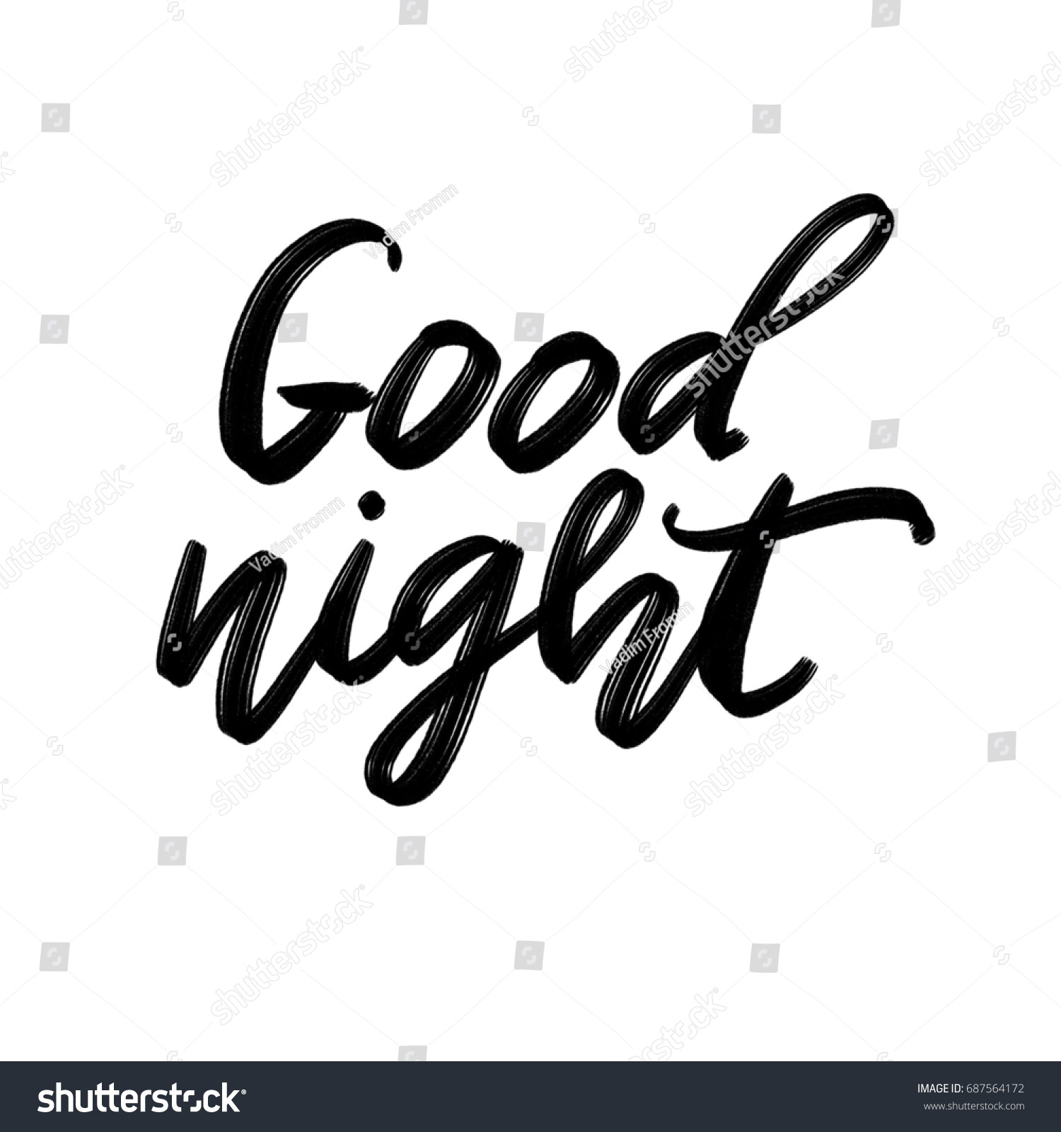 Good Night Calligraphy Isolated On White Stock Illustration 687564172 ...