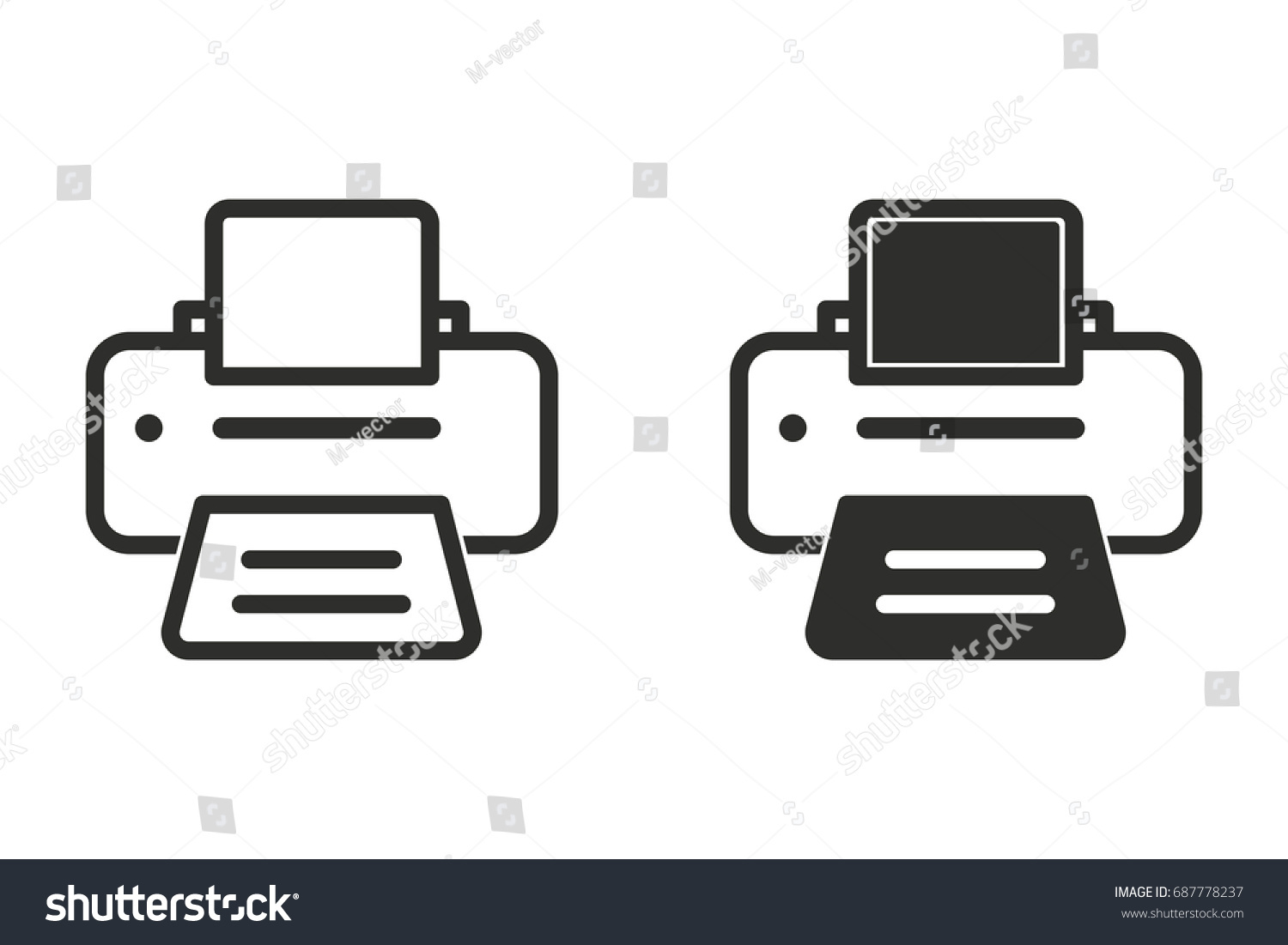 Printer Vector Icon Black Illustration Isolated Stock Vector (Royalty ...