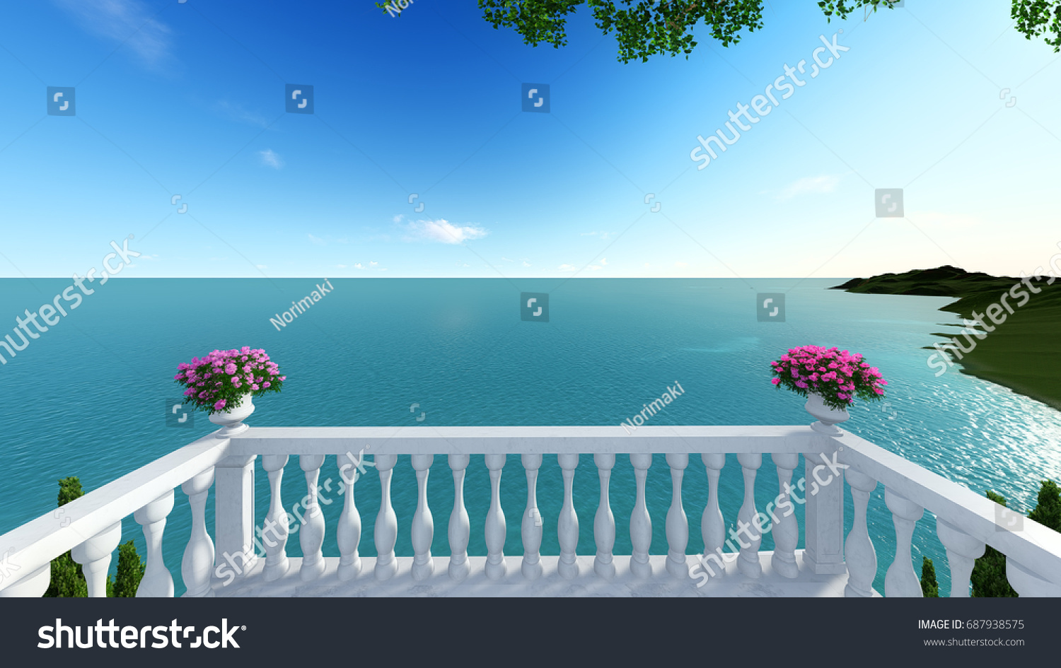 фотообои вид из балкона в море