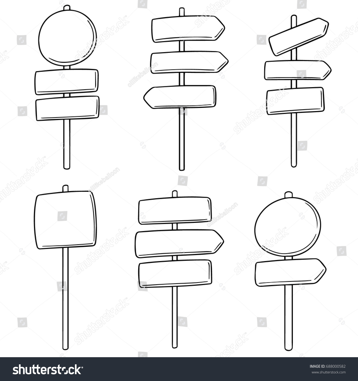 Vector Set Direction Post Stock Vector (Royalty Free) 688000582 ...