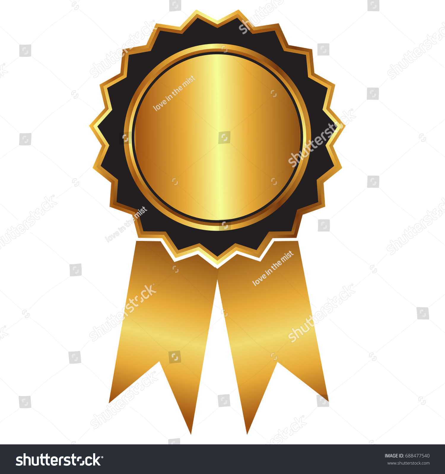 Gold Label Award Ribbons Vector Illustration Stock Vector (Royalty Free ...